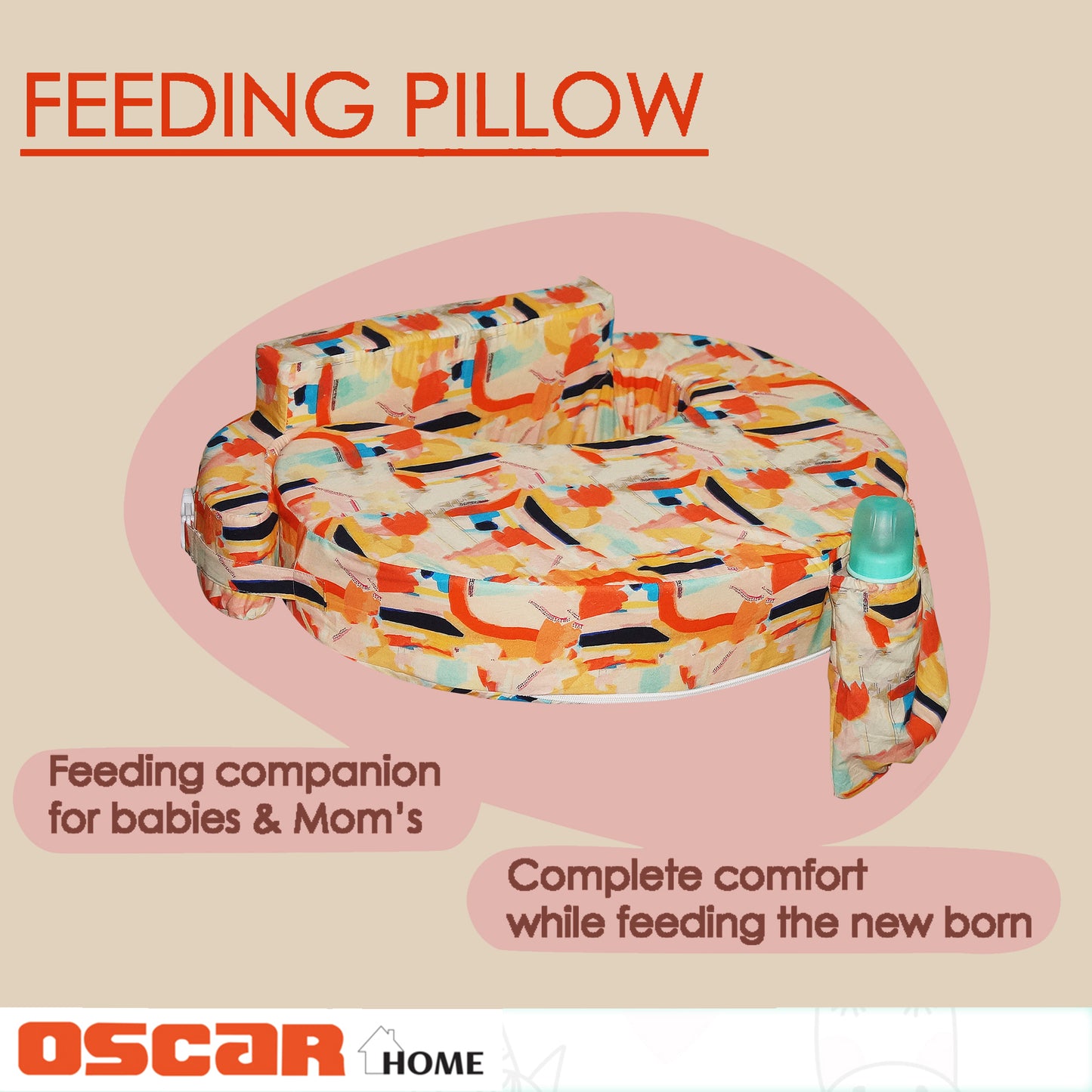Nursing Pillow for Breastfeeding, Nursing and Posture Support with Pocket and Removable Slipcover - Ammie