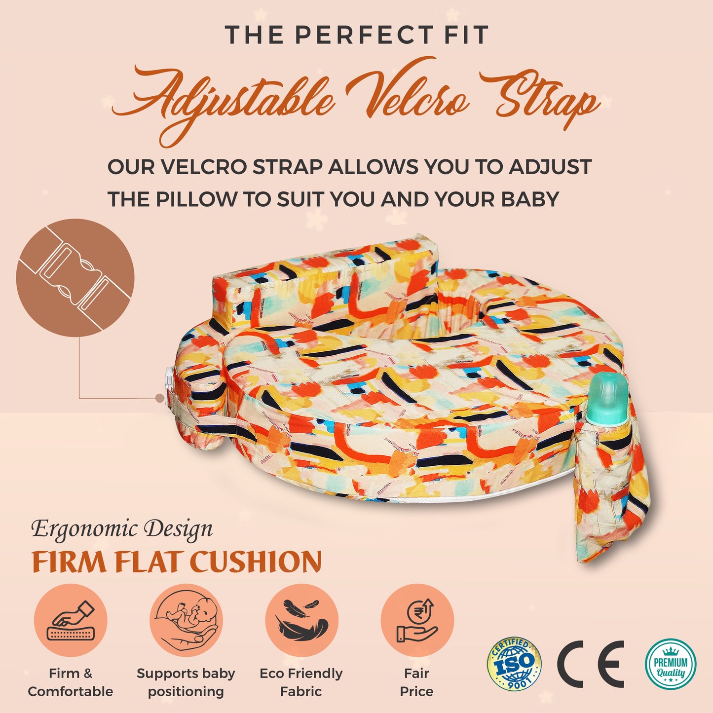 Nursing Pillow for Breastfeeding, Nursing and Posture Support with Pocket and Removable Slipcover - Ammie
