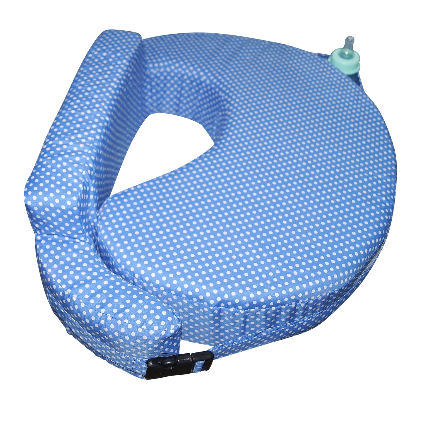 Nursing Pillow for Breastfeeding, Nursing and Posture Support with Pocket and Removable Slipcover - Blue Polka