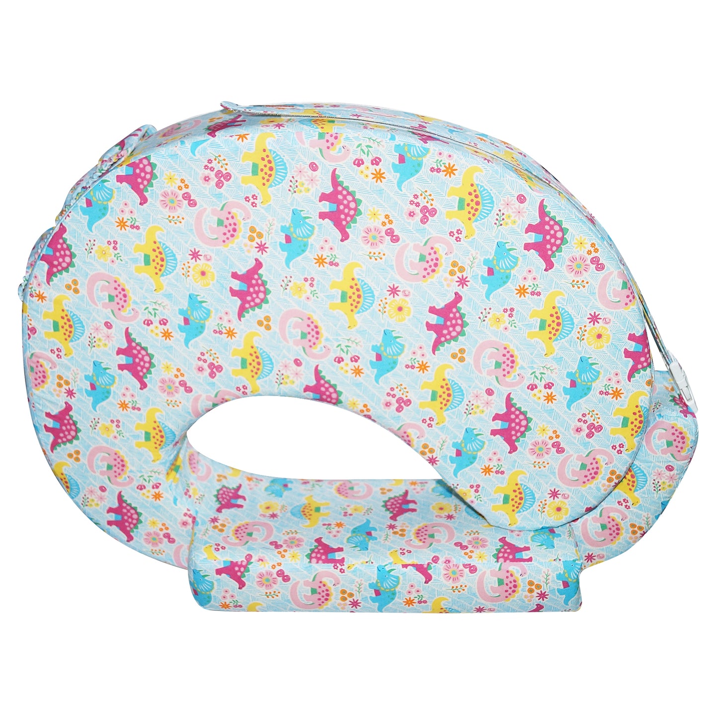 Nursing Pillow for Breastfeeding, Nursing and Posture Support with Pocket and Removable Slipcover - Dino