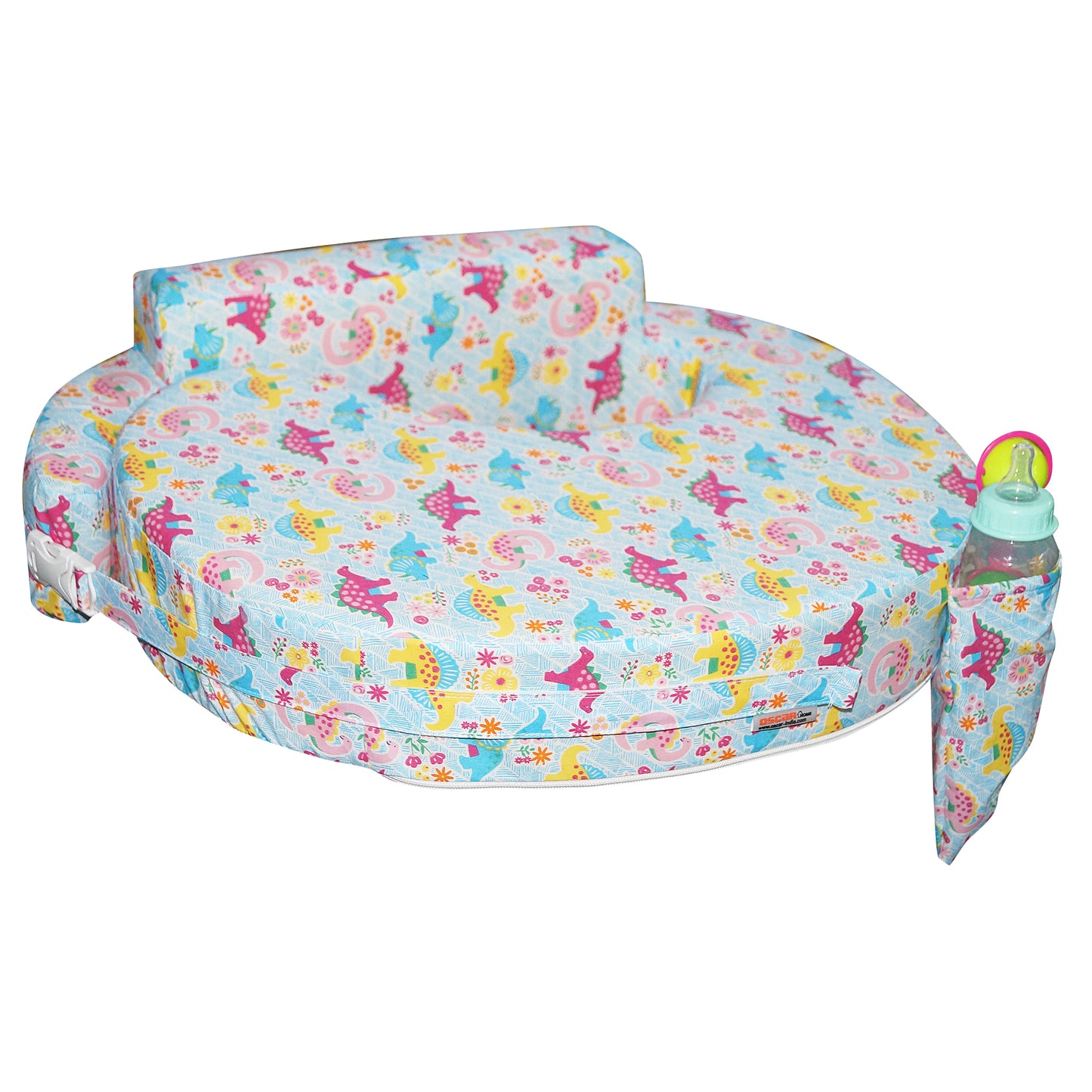 Nursing Pillow for Breastfeeding, Nursing and Posture Support with Pocket and Removable Slipcover - Dino