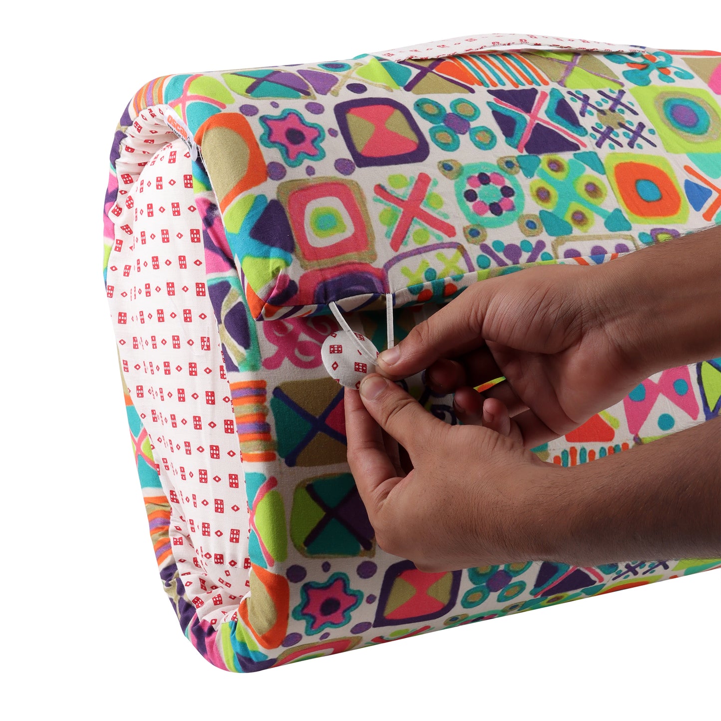 Cotton Bed in A Bag /Portable Baby Bed with pillow, Travel Bedding Set, Travel Friendly Infant Sleeping Bedding Set, Baby Sleeping Nest. Sleeping Bag for Kids Style Swastik