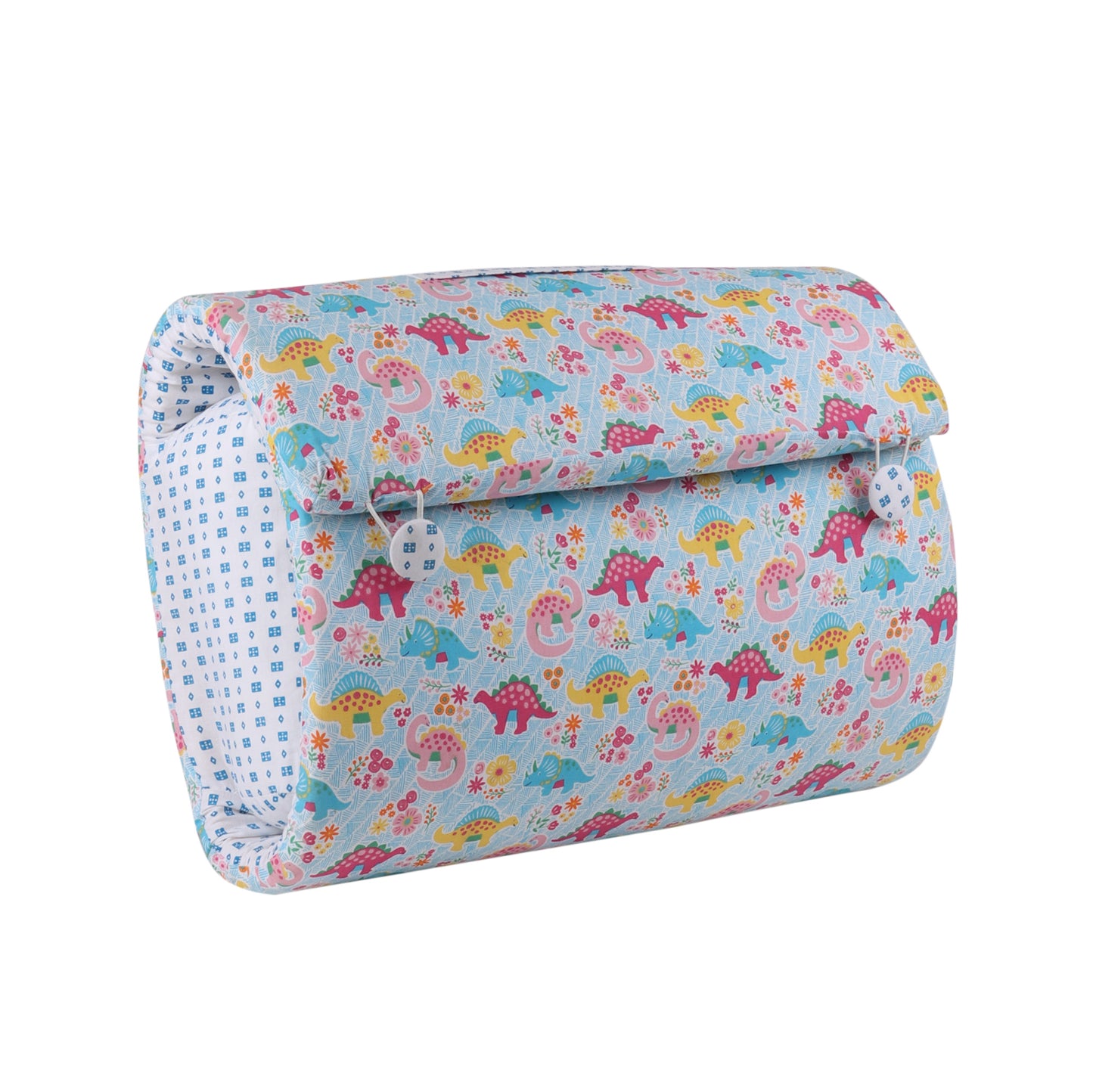 Cotton Bed in A Bag /Portable Baby Bed with pillow, Travel Bedding Set, Travel Friendly Infant Sleeping Bedding Set, Baby Sleeping Nest. Sleeping Bag for Kids Style Dino
