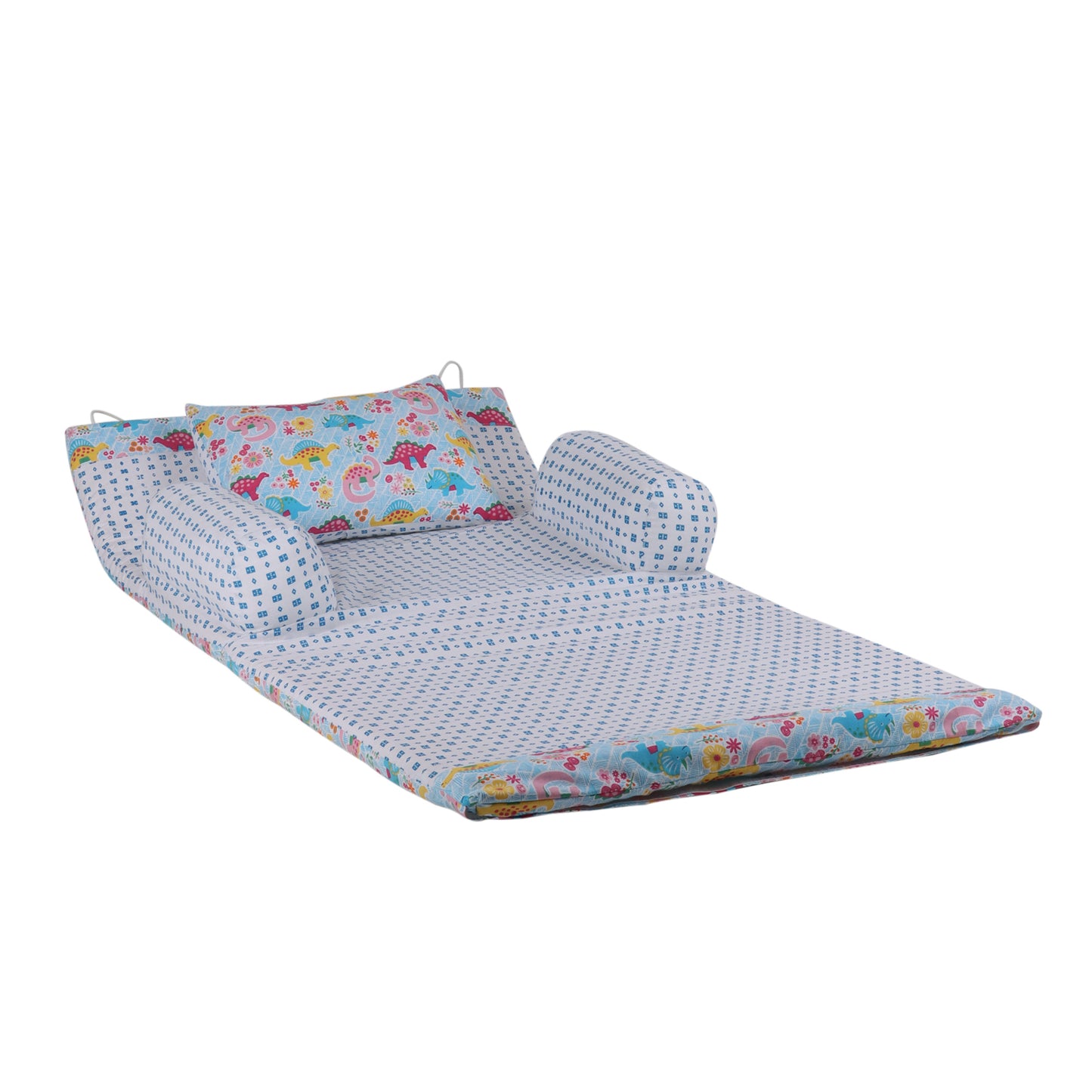 Cotton Bed in A Bag /Portable Baby Bed with pillow, Travel Bedding Set, Travel Friendly Infant Sleeping Bedding Set, Baby Sleeping Nest. Sleeping Bag for Kids Style Dino