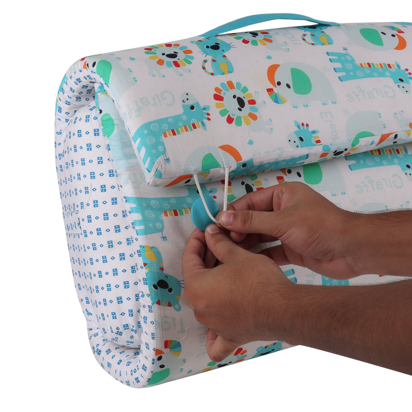 Cotton Bed in A Bag /Portable Baby Bed with pillow, Travel Bedding Set, Travel Friendly Infant Sleeping Bedding Set, Baby Sleeping Nest. Sleeping Bag for Kids Style Nos'a Arc