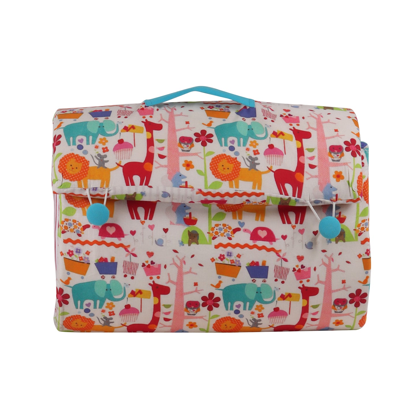 Cotton Bed in A Bag /Portable Baby Bed with pillow, Travel Bedding Set, Travel Friendly Infant Sleeping Bedding Set, Baby Sleeping Nest. Sleeping Bag for Kids Style Giraffe