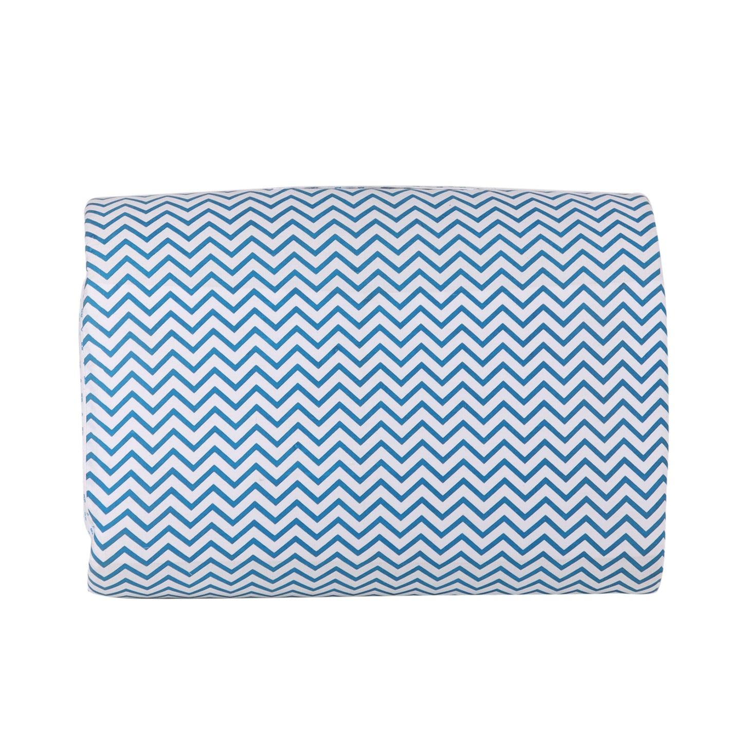 Cotton Bed in A Bag /Portable Baby Bed with pillow, Travel Bedding Set, Travel Friendly Infant Sleeping Bedding Set, Baby Sleeping Nest. Sleeping Bag for Kids Style Chevron Blue