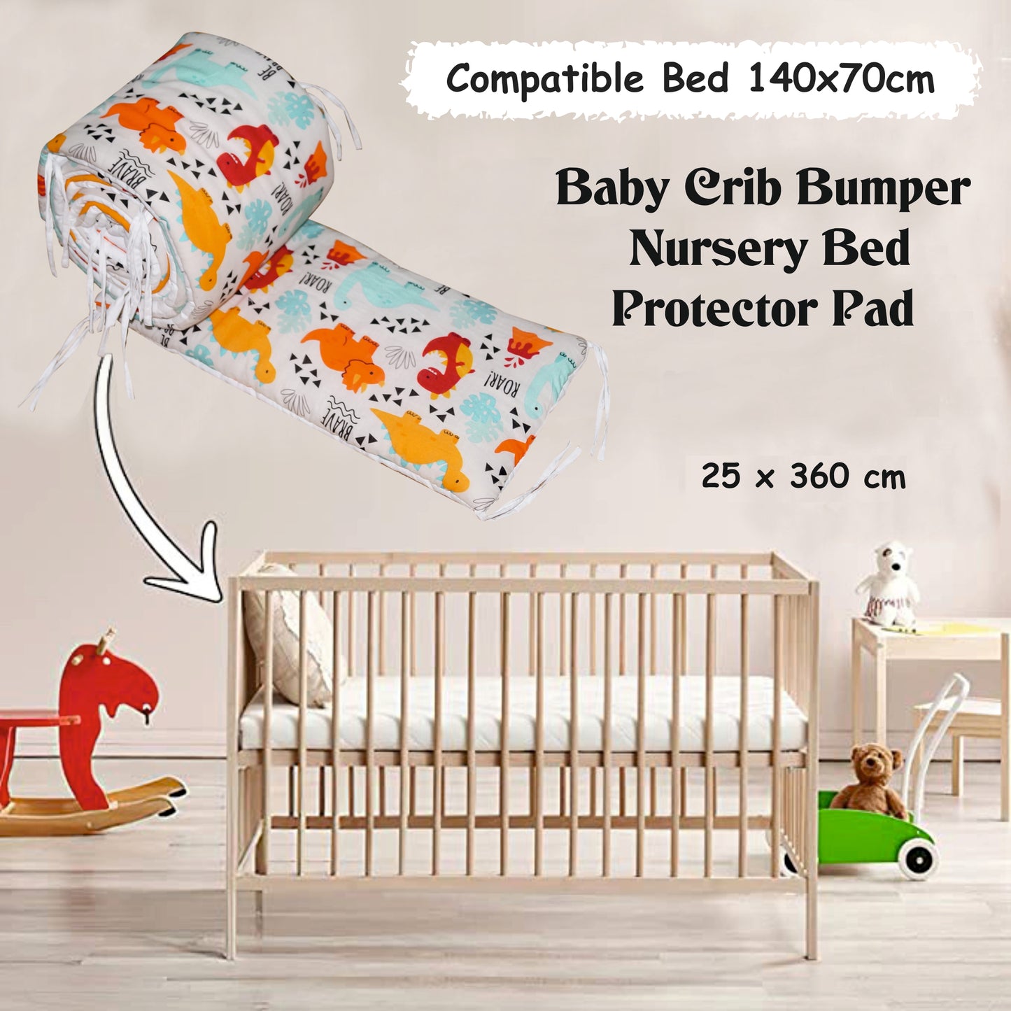CRIB BUMPER Roar