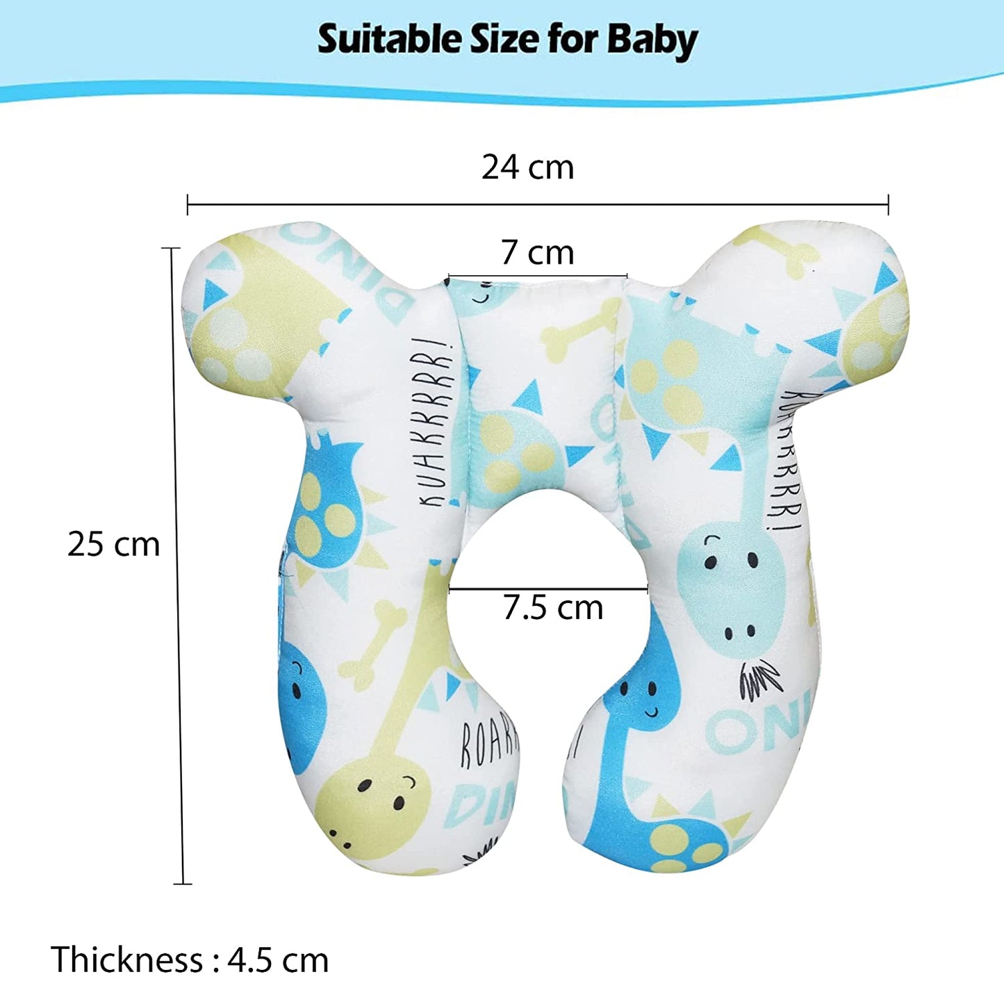 Baby Neck Pillows, Comfortable Baby Travel Head Neck Support Pillow for Car Seat Stroller Pushchair, Soft PP Cotton Travel Pillow for 0-1 Year Old Toddler Infant Newborn Esquire