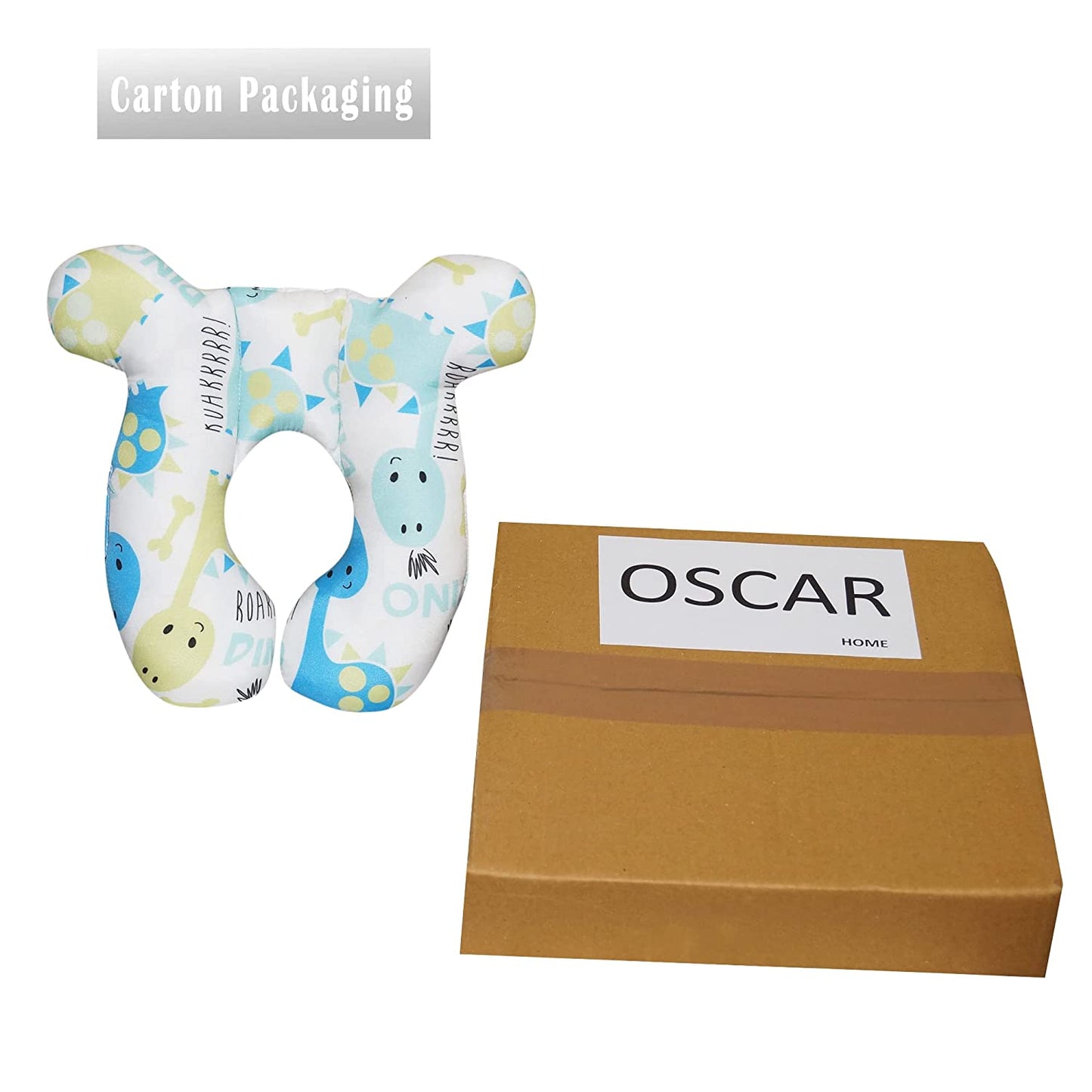 Baby Neck Pillows, Comfortable Baby Travel Head Neck Support Pillow for Car Seat Stroller Pushchair, Soft PP Cotton Travel Pillow for 0-1 Year Old Toddler Infant Newborn Esquire