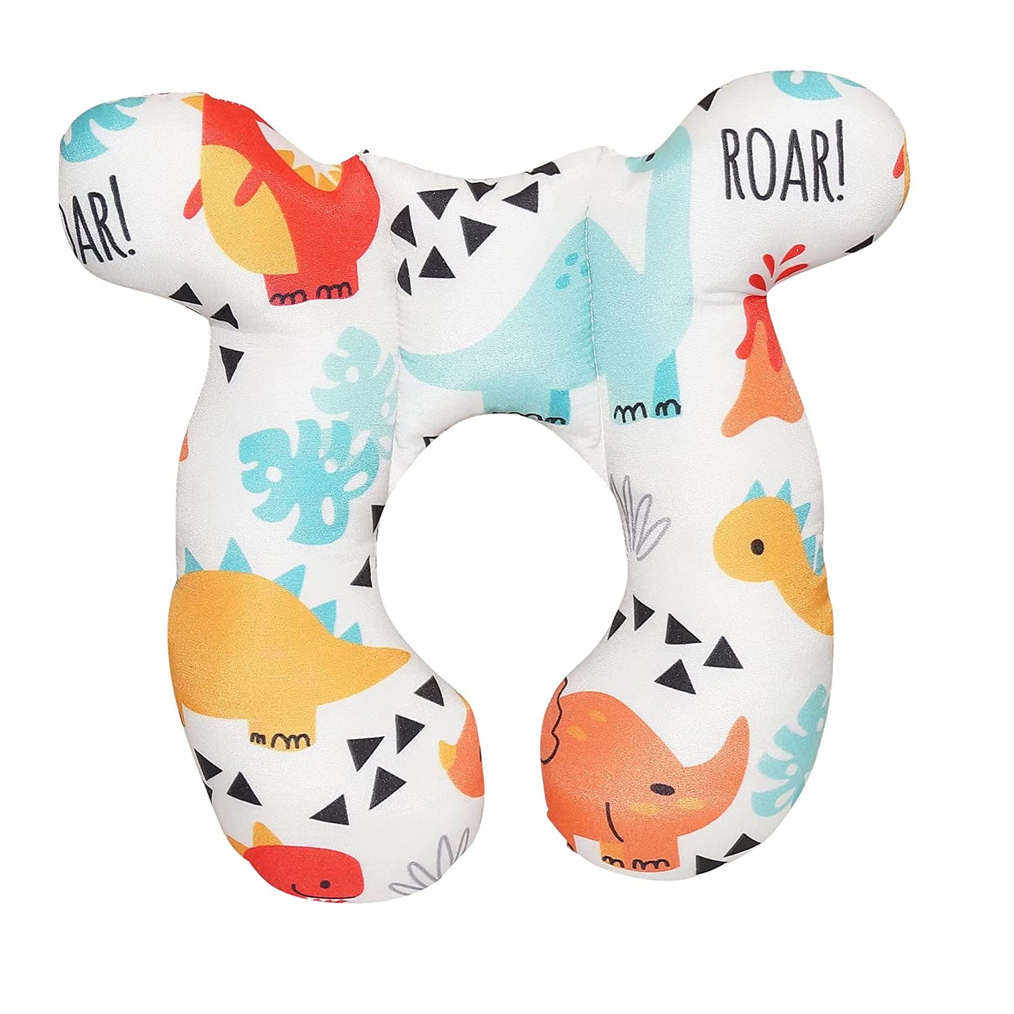Baby Neck Pillows, Comfortable Baby Travel Head Neck Support Pillow for Car Seat Stroller Pushchair, Soft PP Cotton Travel Pillow for 0-1 Year Old Toddler Infant Newborn Style Roar