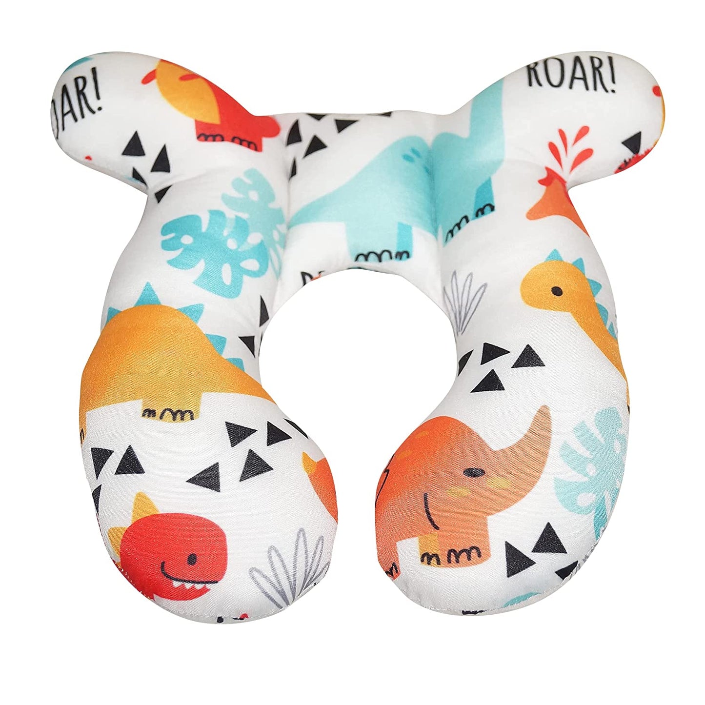 Baby Neck Pillows, Comfortable Baby Travel Head Neck Support Pillow for Car Seat Stroller Pushchair, Soft PP Cotton Travel Pillow for 0-1 Year Old Toddler Infant Newborn Style Roar