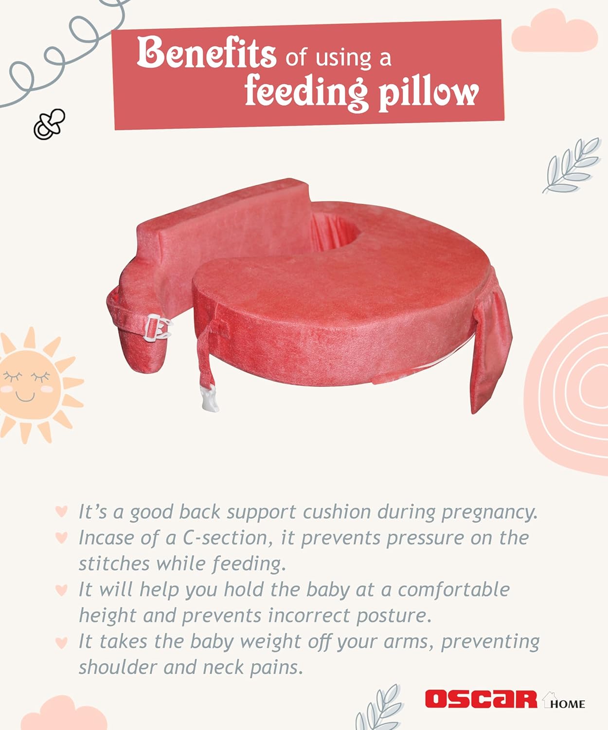 FEEDING PILLOW PEACH