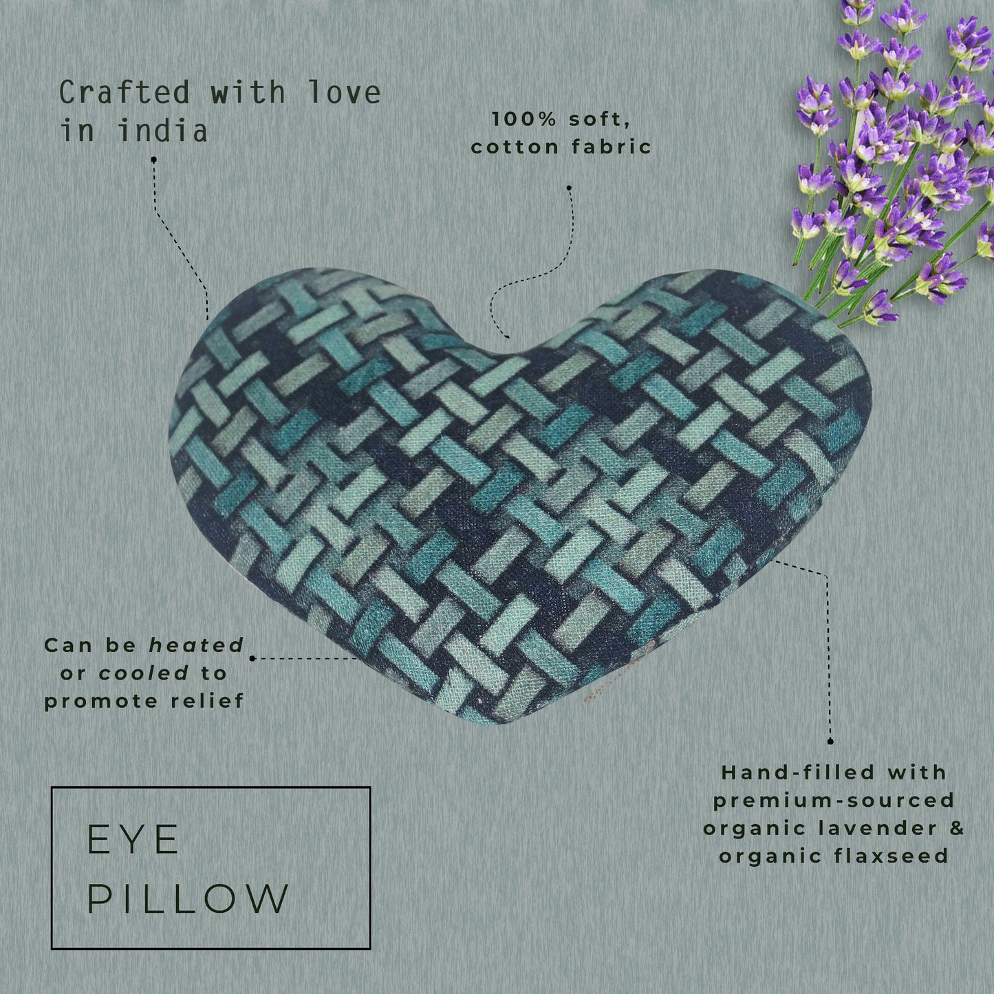 Heading: Oscar home Heart Shaped Weighted Eye Mask for Sleeping & Migraine - Eye Pillow, Lavender Eye Pillow Weighted Lavender Eye Mask, Meditation Eye Pillows for Yoga & Relaxation. Weighted for Love & Relaxation, Hot/Cold Compress (Design Scale)