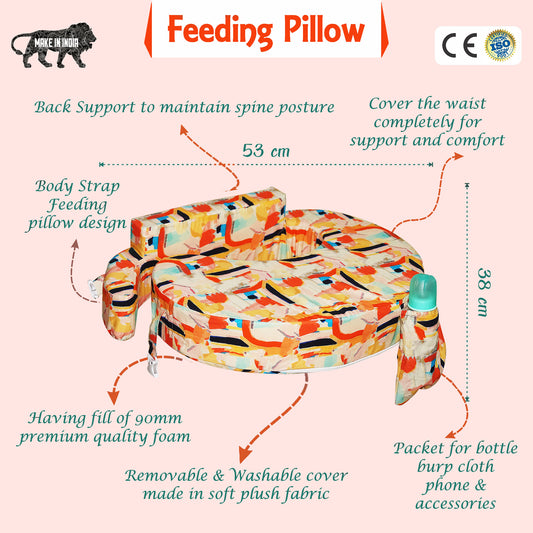 Nursing Pillow for Breastfeeding, Nursing and Posture Support with Pocket and Removable Slipcover - Ammie