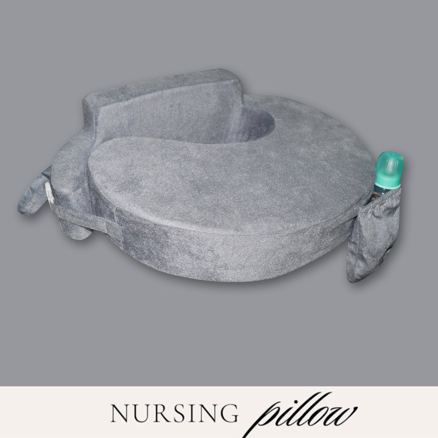 Oscar home Nursing Pillow for breastfeeding & bottle feeding, Enhanced posture support with double straps. Great for Breast feeding Moms. (Charcoal)