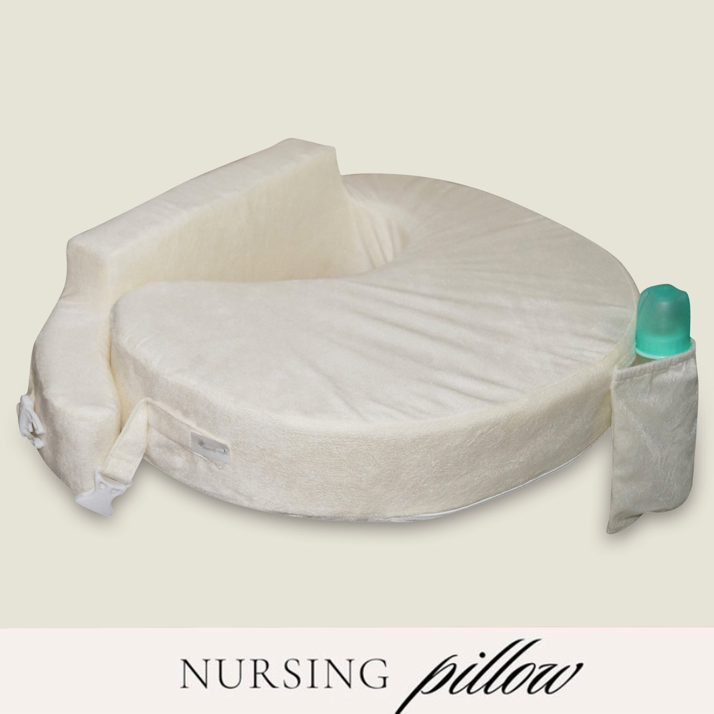 Oscar home Nursing Pillow for breastfeeding & bottle feeding, Enhanced posture support with double straps. Great for Breast feeding Moms. (Cream)