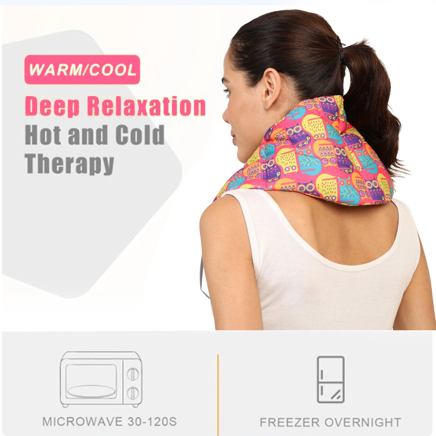 Oscar home Long Heating pad for Neck and Shoulders with straps 24”x5.1”Microwavable with washable cover Large Moist Heat Pack Warm hot Compress Neck wrap Weighted Bag Massage Reusable Herbal Nature Calming Portable. Alice