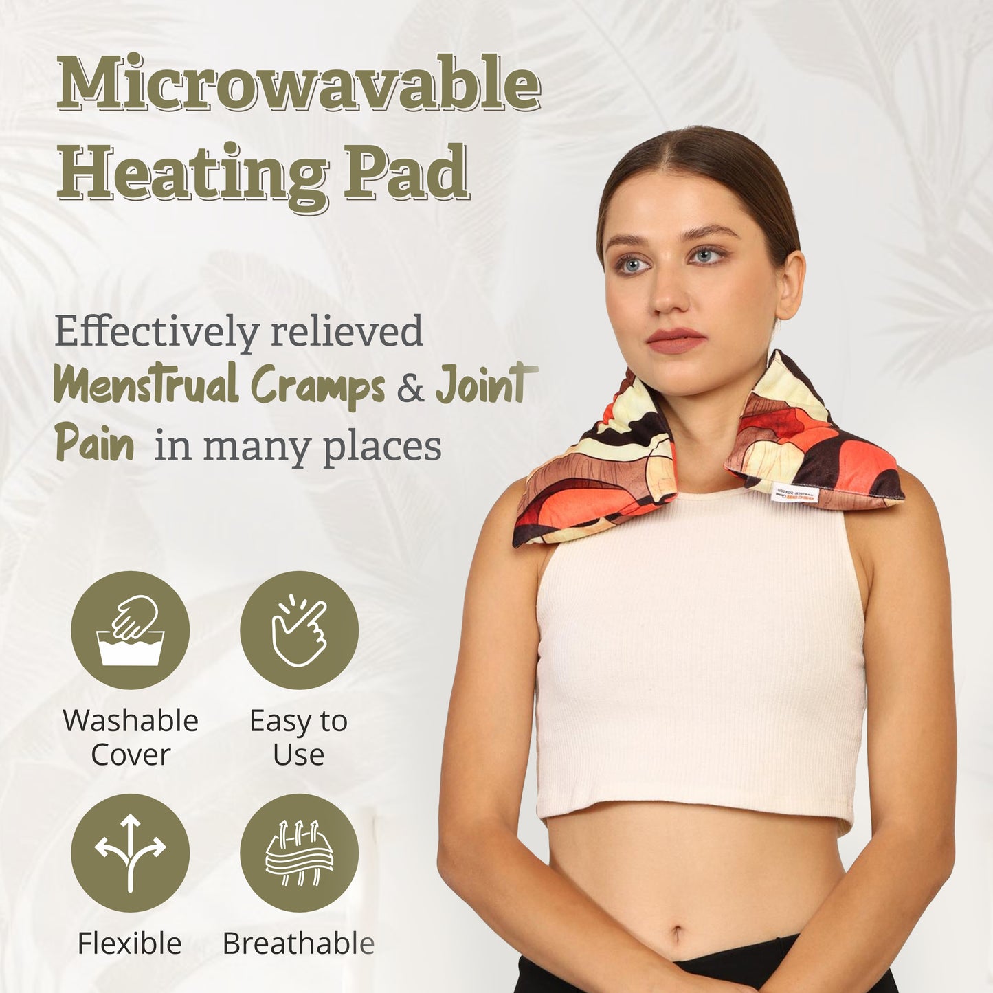 Oscar home Long Heating pad for Neck and Shoulders with straps 24”x5.1”Microwavable with washable cover Large Moist Heat Pack Warm hot Compress Neck wrap Weighted Bag Massage Reusable Herbal Nature Calming Portable. Raha