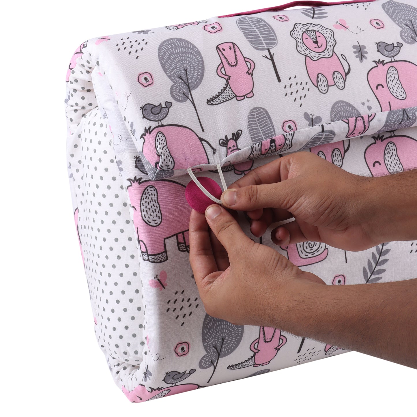 Baby portable bed or Baby Bed in a bag # PINK Elephant with pillow