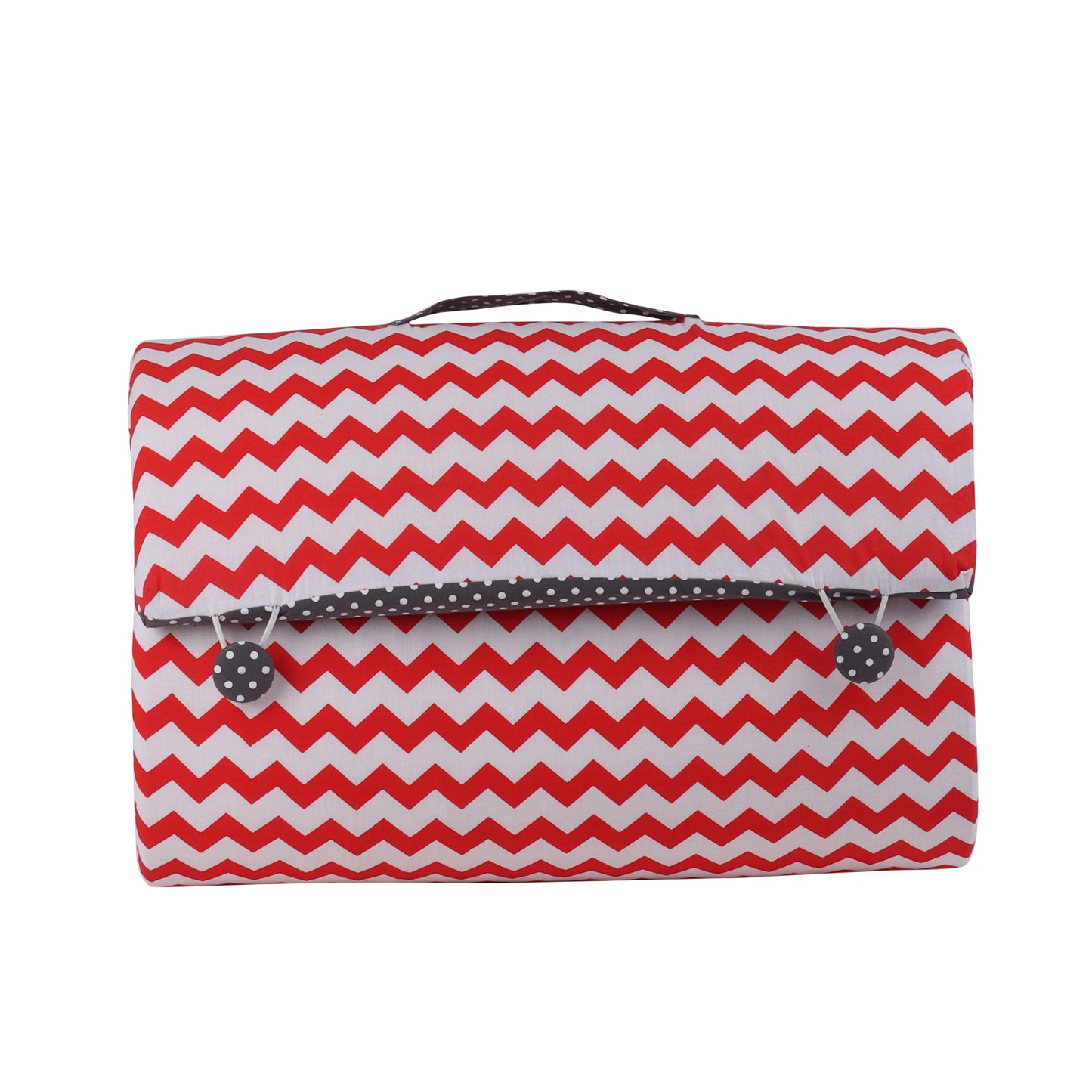 Baby portable bed or Baby Bed in a bag (Red zig zag)