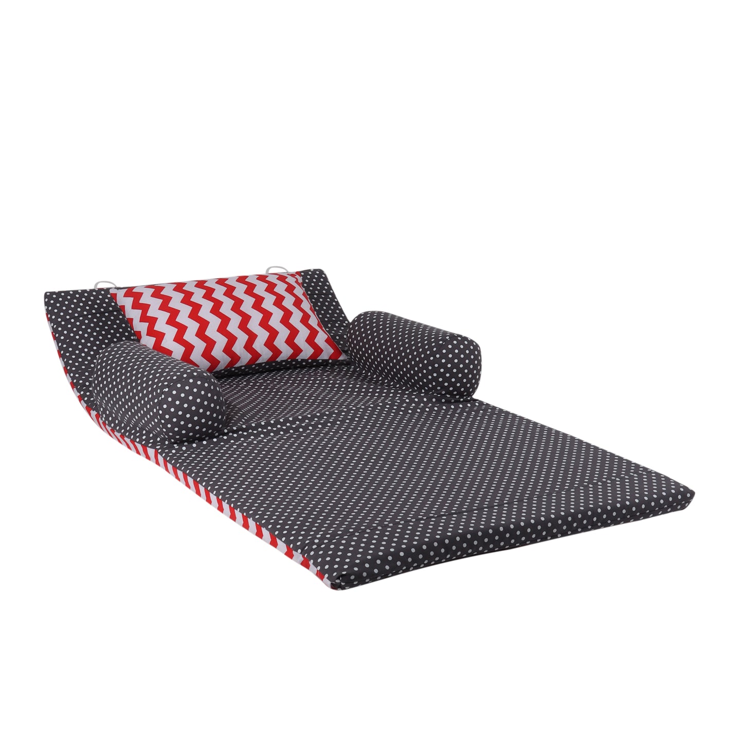 Baby portable bed or Baby Bed in a bag (Red zig zag)