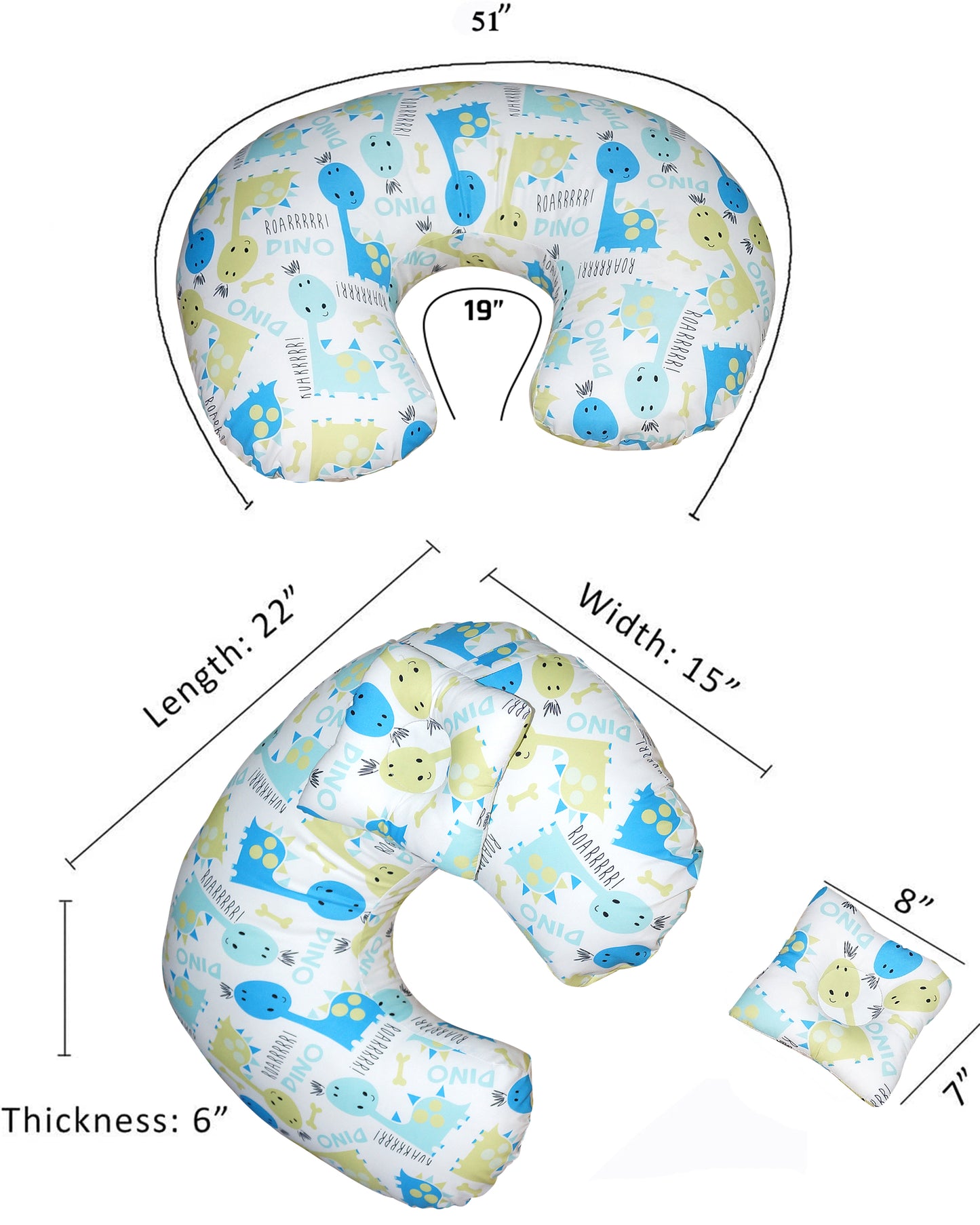 Nursing Pillow for Breastfeeding Baby, Multifunctional Breast Feeding Pillow with header, Cotton Removable Pillowcase, Style Esquire