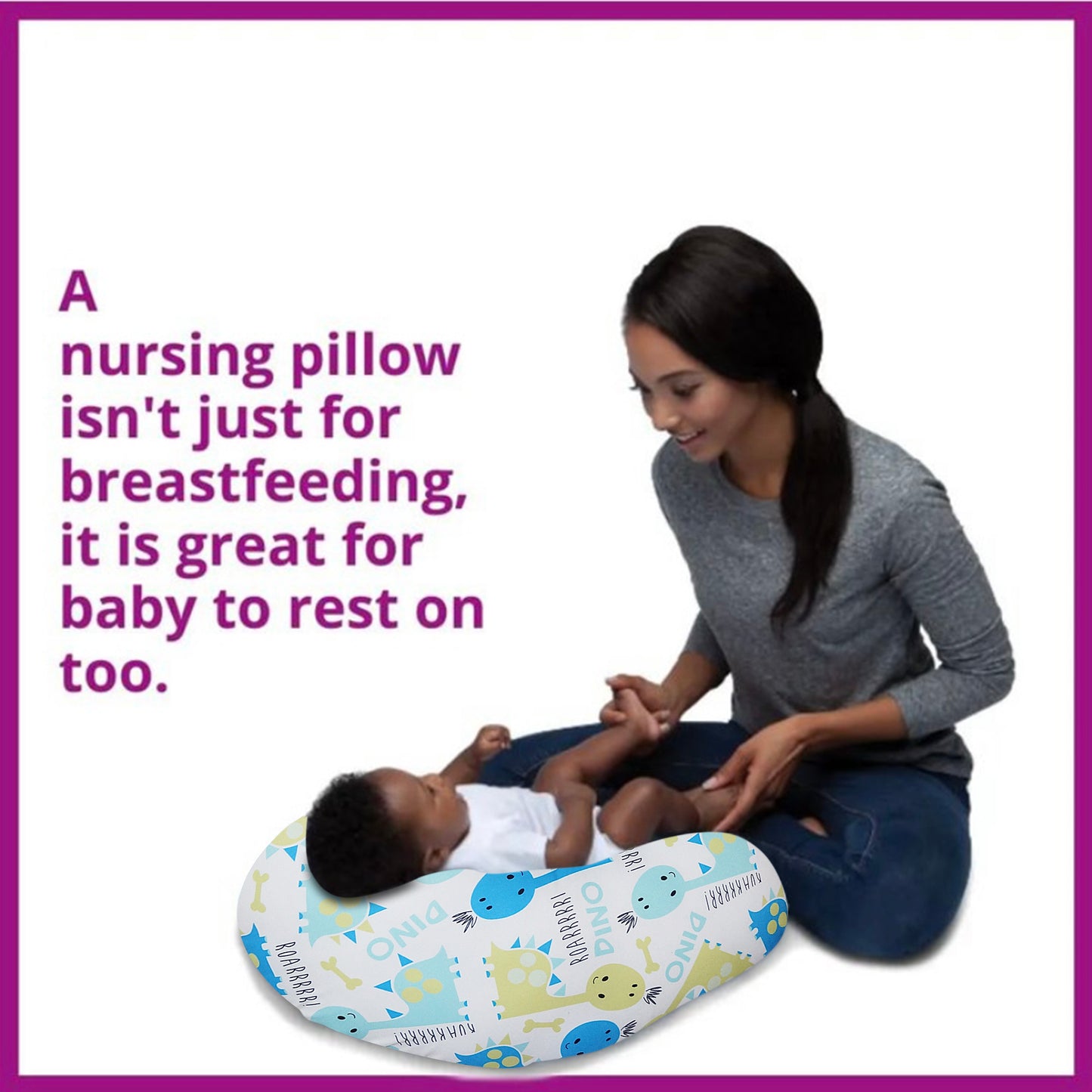 Oscar Home Nursing Pillow with Baby Cushion, Multifunctional Breast feeding Baby Breast Feeding Pillow with a Detachable Head Rest Baby Head Support Maternity Pregnancy + 100% Cotton Removable Cover (Esquire)