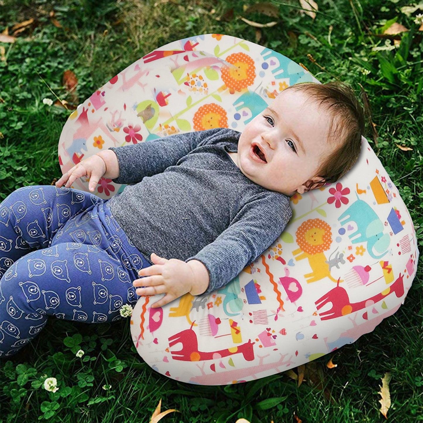 Nursing Pillow for Breastfeeding Baby, Multifunctional Breast Feeding Pillow, Cotton Removable Pillowcase, Style Giraffe