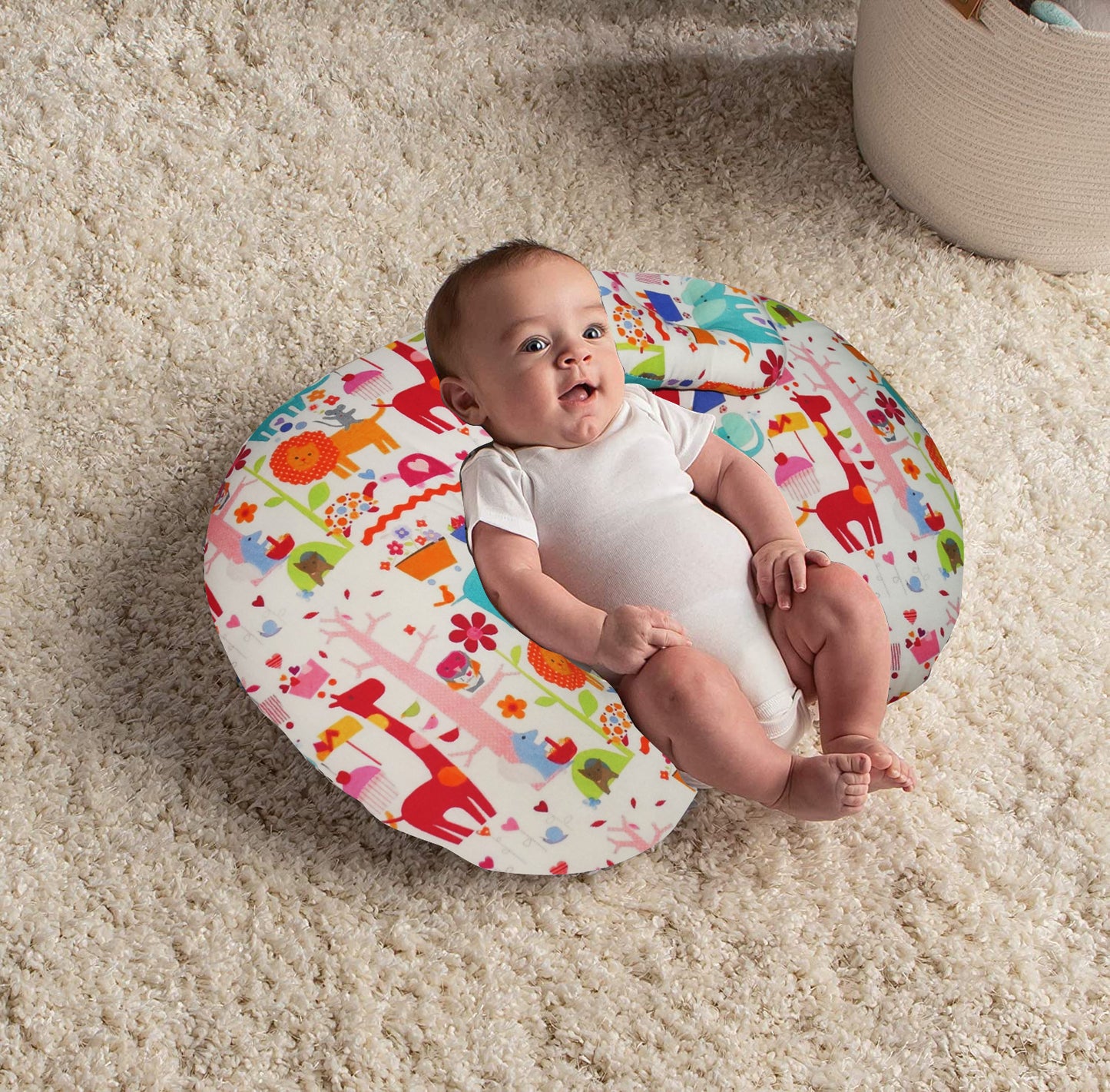 Nursing Pillow for Breastfeeding Baby, Multifunctional Breast Feeding Pillow, Cotton Removable Pillowcase, Style Giraffe