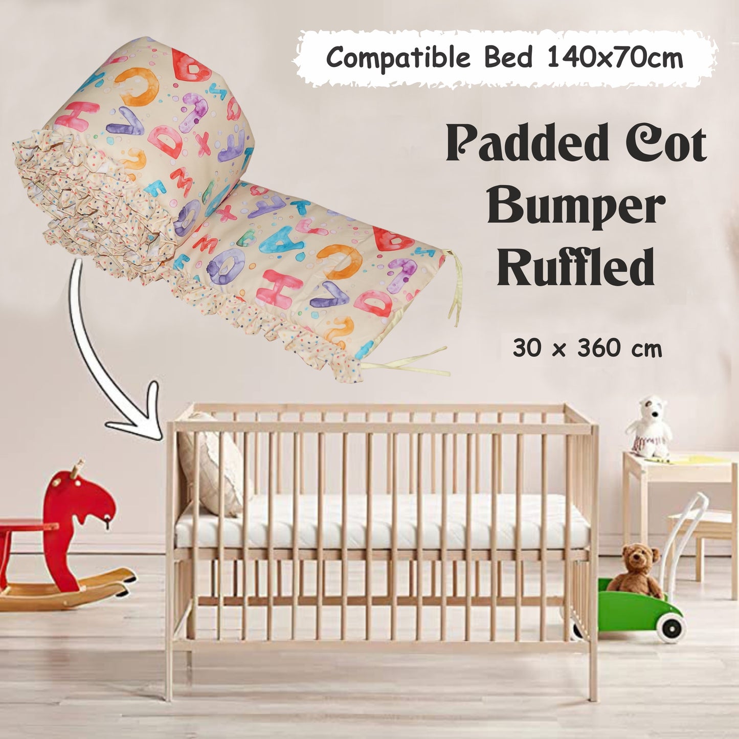 CRIB BUMPER Ruffled