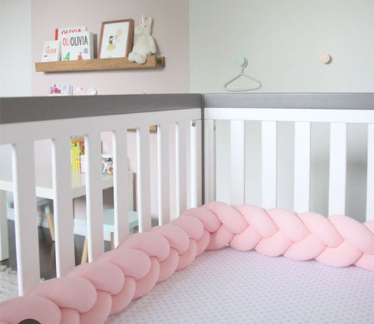 Braided Crib Bumper Size 400  x11 cm (Pink)